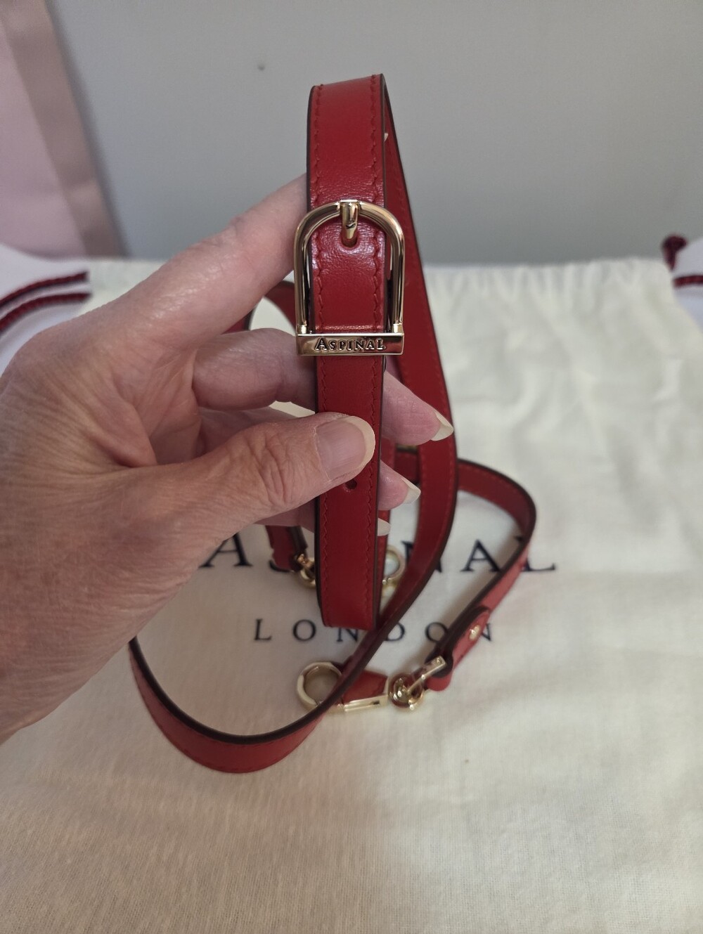 ASPINAL OF LONDON MINI RED TRUNK BAG - Picture 8 of 9